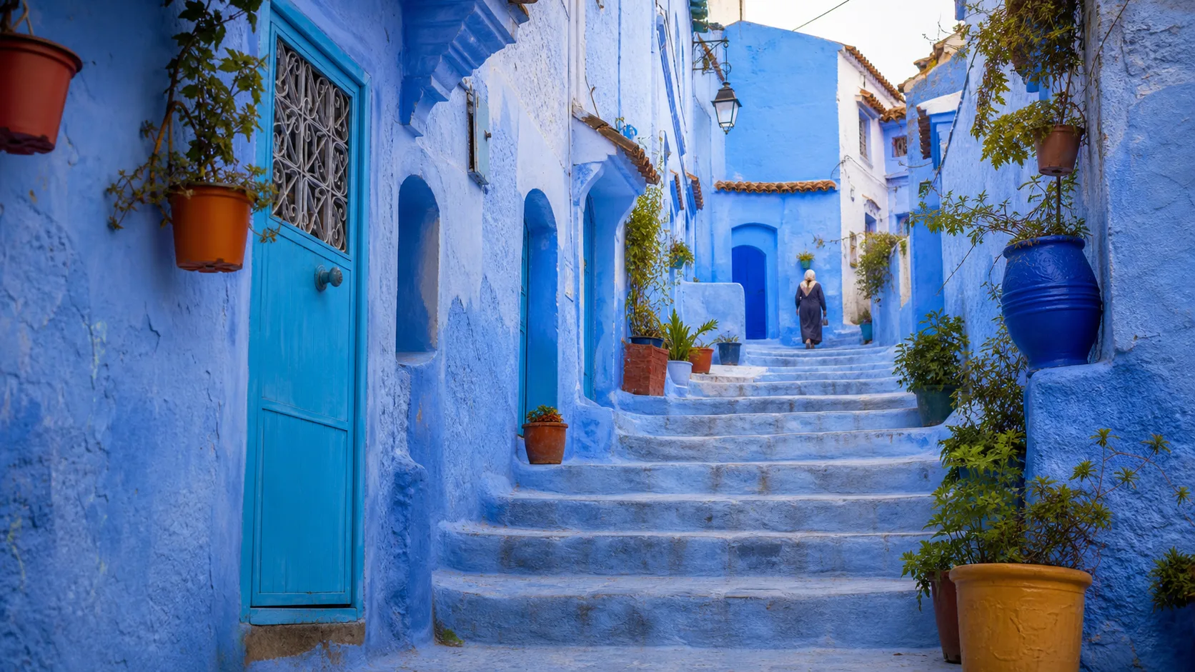 The Kasbah back stairs, Chefchaouen